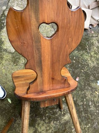 Coppia Sedie in Legno con Cuore