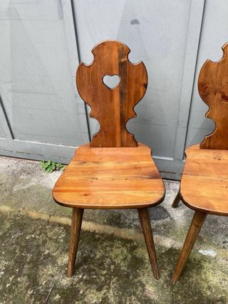 Coppia Sedie in Legno con Cuore