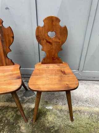 Coppia Sedie in Legno con Cuore