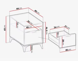 Dos Mesitas Noche Beige Patas Doradas