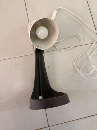 Lámpara Sobremesa Blanca y Gris