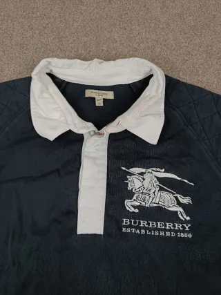 Polo Burberry Azul y Blanco Talla XL