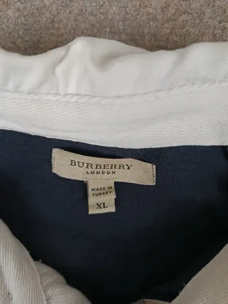Polo Burberry Azul y Blanco Talla XL