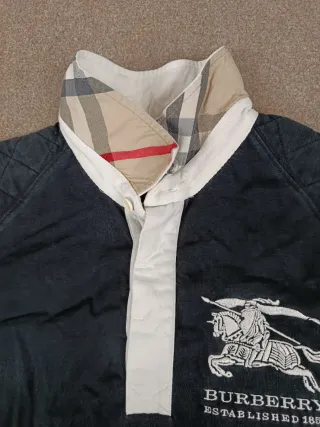 Polo Burberry Azul y Blanco Talla XL