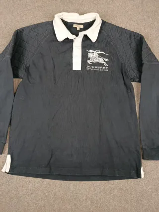 Polo Burberry Azul y Blanco Talla XL