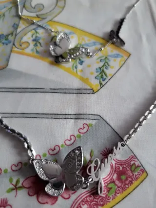 Conjunto Guess Collar y Pulsera Mariposas,regalo p
