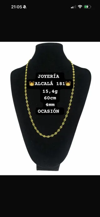 Cadena Oro 18k Calabrote 15,4g 60cm 4mm