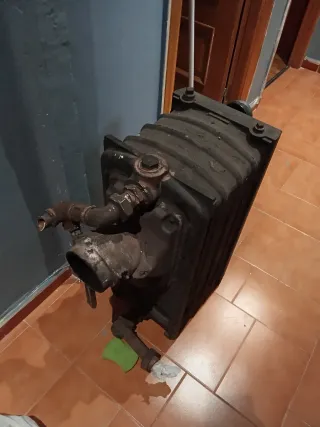 Caldera de carbón de hierro fundido