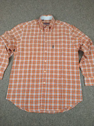 Camisa Barbour Talla M Cuadros Naranja