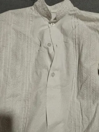 Camisa fallera blanca bordada para niño de 8-9 año