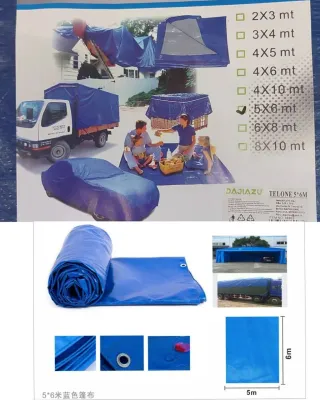 Telone Telo Polietilene Occhiellato Blu 5x6m