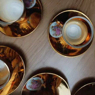 Juego 10 Tazas Té Porcelana