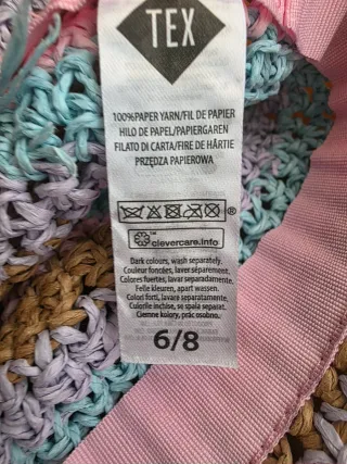 Sombrero de playa infantil tejido talla 6/8