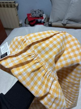 Vestido playero cuadros Vichy amarillo