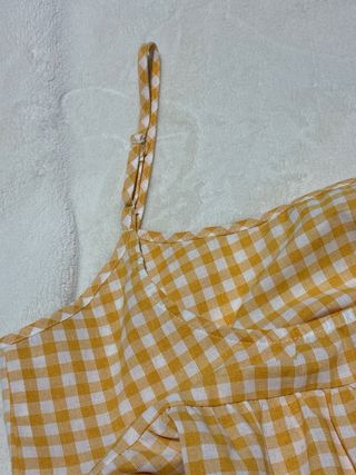 Vestido playero cuadros Vichy amarillo