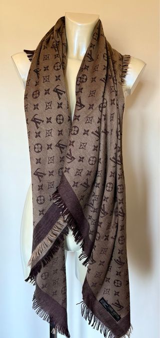 Sciarpa Louis Vuitton Monogram Marrone