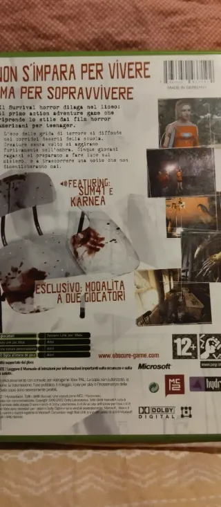 Obscure Xbox Gioco Horror Survival