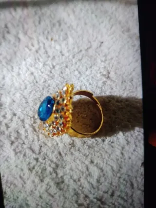 Anillo Oro 18k Mujer Circonitas Azul