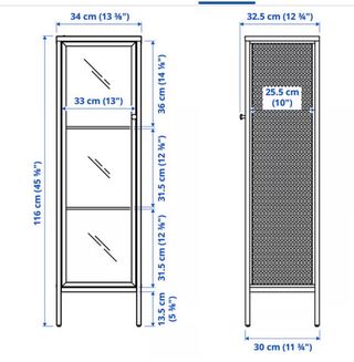 Vitrina blanca de cristal y metal
