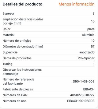 Separadores Eibach Pro-Spacer 100/108 Nuevos