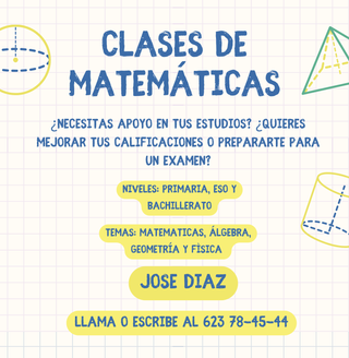 CLASES PARTICULARES DE MÁTEMATICAS Y FÍSICA.