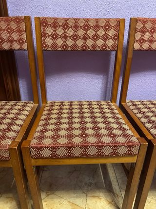 Sillas madera tapizadas de comedor
