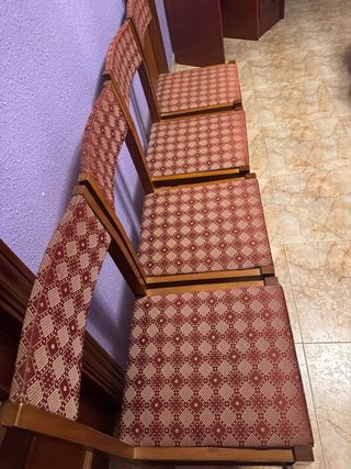 Sillas madera tapizadas de comedor