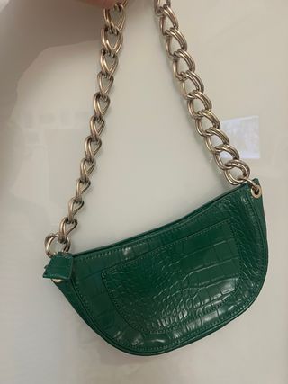 Bolso verde efecto piel cocodrilo