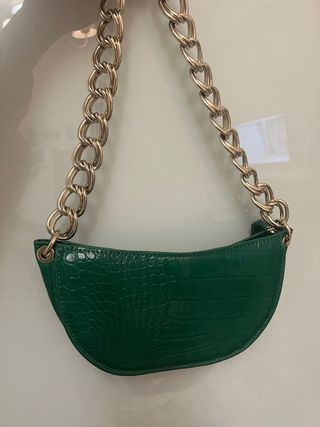 Bolso verde efecto piel cocodrilo