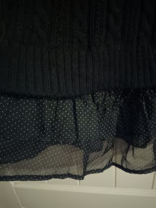 Vestido tricot negro Blanco talla S