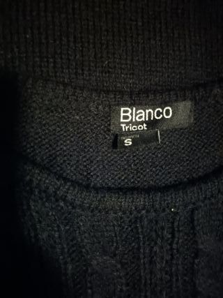 Vestido tricot negro Blanco talla S