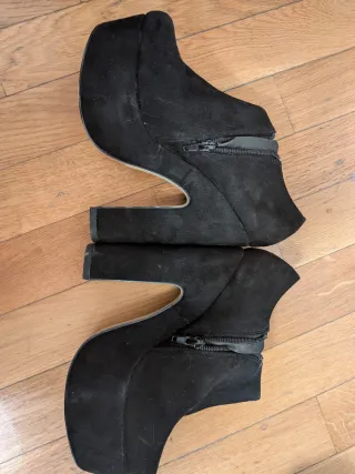 Botines tacón negros sin usar talla 37