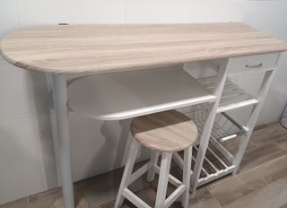 Mesa alta cocina con 2 taburetes