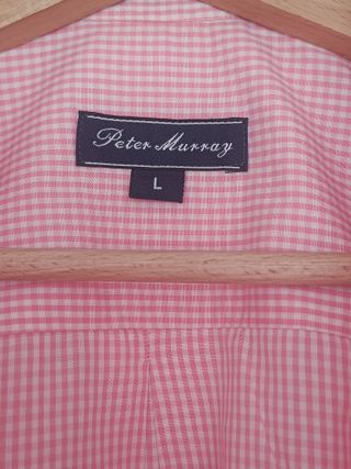 Camisa Peter Murray cuadros rosa y blanco