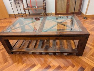 Mesa de centro madera y cristal