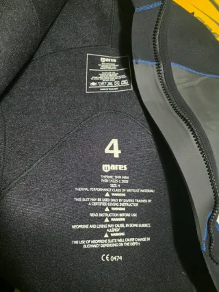 Traje Buceo Mares Thermic 5mm 2 Piez. Talla 4 Homb