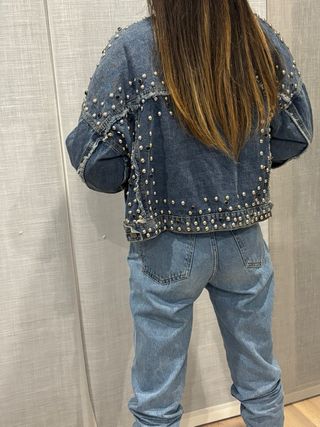 Chaqueta tejana S con tachuelas