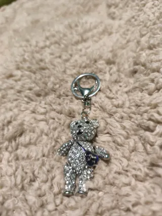 Portachiavi orsetto strass cuore viola