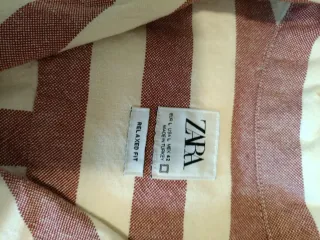 Camisa Zara Rayas Rojas y Blancas