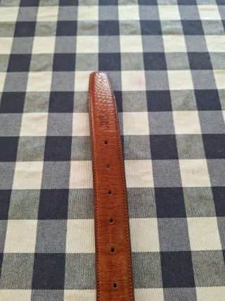 Cintura vintage Courrèges pelle marrone fibbia oro