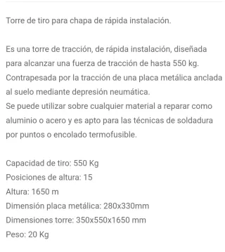 Torre de tiro rápido para chapista