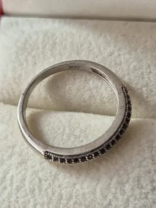 Anillo plata S925 con circonitas negras