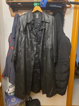 Abrigo Piel Negro Talla L