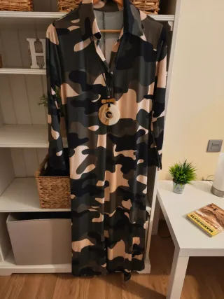 Vestido largo estampado camuflaje