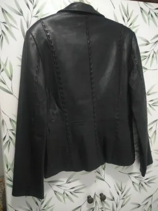 Blazer de cuero MNG negro