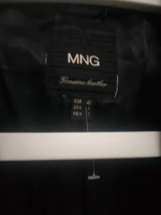 Blazer de cuero MNG negro