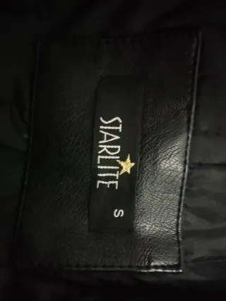 Chaqueta larga tipo biker negra