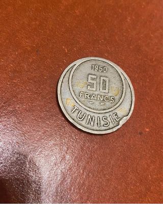 Moneta 50 Franchi 1950 Tunisia