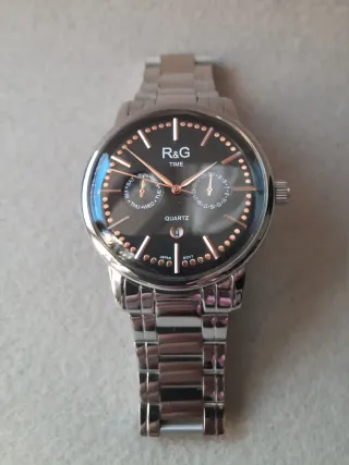 Orologio R&G TIME Quarzo Uomo Nero Argento
