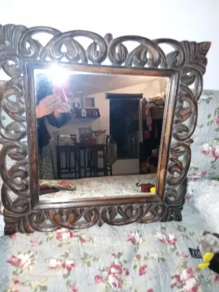 Espejo Madera Tallado Mano